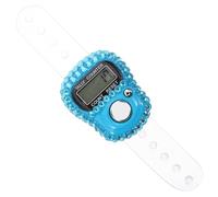 EXAOMBLE Compteur à Doigts Manuel Réinitialisable Bleu Strass, Mini Compteur Électronique Portable pour Sport, Athlétisme et Suivi des Tours, Accessoire Léger et Précis pour Comptage