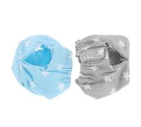 EXAOMBLE Couches Lavables Absorbantes pour Cochons d'Inde et Lapins, Taille L, Motifs Étoiles Bleu et Gris, Lot de 2, sous-Vêtements Hygiéniques Réutilisables pour Petits Animaux