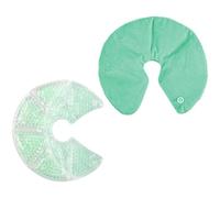 EXAOMBLE Coussinets D'allaitement en Gel, Coussinet, Pvc avec Peluche et Billes, Réutilisable, Vert, avec Housse de Protection, pour Engorgement Post-partum et Allaitement