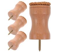 EXAOMBLE Crochets Muraux Décoratifs en Rotin Tissé Lot de 4 set de Pièces 35 CM Porte-Manteaux en Bois Naturel pour Suspendre Vêtements Clés et Accessoires pour Porte et Mur Intérieur