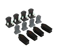 EXAOMBLE Décorations De Cimetière d'halloween en Forme De Cercueil Grandes Décorations Gothiques Fantômes Zombies Décorations d'halloween Décorations De Paysage