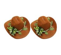 EXAOMBLE Décorations pour Bouteilles de Vin Lot de 2 Chapeaux en Feutre Ambiance Jungle pour Fêtes Colorées et Amusantes