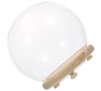 EXAOMBLE Dôme Décoratif en Verre 10 Cm Socle en Bois, Couvercle de Protection pour Fleurs Stabilisées, Artisanat en Verre Lumineux, Décoration Intérieure, Présent pour Maison et Bureau