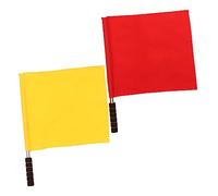 EXAOMBLE Drapeaux de Signalisation de Juge de Match en Acier Inoxydable Rouge et Jaune, Lot de 2 Pièces, Drapeaux de Compétition pour Arbitres, Utilisation en Course Automobile et Sport