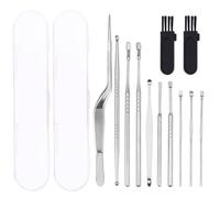 EXAOMBLE Ensemble 2 Pièces D'outils Robustes en Acier Inoxydable pour Nettoyage Oreilles, Spirale Double Tête Pratique et Élégant pour Soin Quotidien des Oreilles
