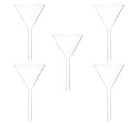 EXAOMBLE Entonnoir Triangulaire en Verre Blanc 5pcs pour Chimie Analytique, Lavable la Main, Facile à Transporter, pour Expériences Chimiques en Laboratoire