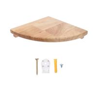 EXAOMBLE Étagère Murale d'angle Arrondie en Chêne Blanc 23 CM Cuisine et Bureau Protection L'Humidité et Moisissure