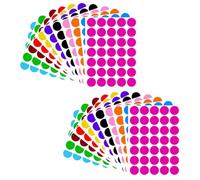 EXAOMBLE Étiquettes Autocollantes Rondes à Pois Colorés 12 Pièces, Gommettes Adhésives pour Codage Couleur, Étiquettes de Scellage et Classement Bureau Maison Scolaire Couleur Aléatoire