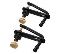 EXAOMBLE Fine Tuners for Violin Strings 2 Pack Alloy Material Musical Instrument Accessories with Sl lack Gold Style for String Adjustment