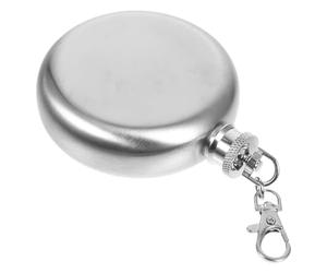 EXAOMBLE Flasque Porte-clés en Acier Inoxydable 3 rgenté Facile à Transporter Petit Flacon Romantique pour Camping et Voyage
