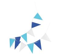 EXAOMBLE Guirlande de Fanions Triangulaires Multicolores en Papier Guirlande Suspendue pour Décoration de Fête Mariage Anniversaire et Shower Longueur 1 Pièce Bleu Foncé Bleu Clair