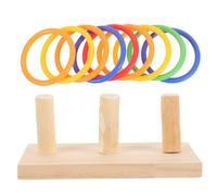 EXAOMBLE Jeu Éducatif Perroquet avec Anneaux Bois Colorés Jouet Entraînement pour Calopsittes Et Perruches Anneaux Empilables pour Cage Stimulation Activité Ennui Adapté à Tous Types Oiseau