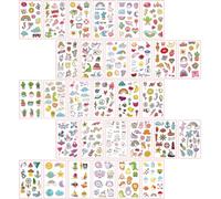 EXAOMBLE Jolis autocollants de tatouages corporels Kawaii en PVC, 60 feuilles, pratiques et lavables pour visage et corps, pour filles