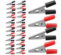 EXAOMBLE Kit de 100 Pinces Crocodile Électriques en Fer Nickelé Isolation Pvc, Polyvalentes et Faciles à Transporter pour Tests Électriques et Bricolage