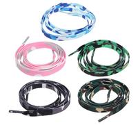 EXAOMBLE Lacets de Chaussures Décontractés en Polyester Légèrement Élastiques, Lot de 5 Pièces Colorés pour Baskets et Rollers, Accessoires Pratiques