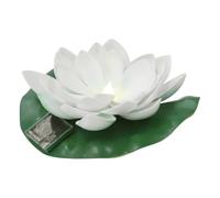 EXAOMBLE Lampe Solaire Flottante Fleur en Plastique Blanc pour Piscine | Décoration D’eau, Surface Lisse, Usage Domestique et Offrande à Bouddha Style Aléatoire