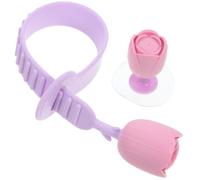 EXAOMBLE Lève-abattant de Toilettes en Silicone Pourpre, Poignée Fleur Créative, Peut Suspendre Câbles et Lunettes, Kit 1 Set pour Usage Domestique Pratique