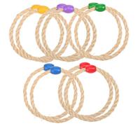 EXAOMBLE Lot de 10 Anneaux De Lancer Colorés pour Jeux De Jardin en Corde 2 De Chaque Couleur Jouets Éducatifs pour Garçon Et Filles Jeux D'extérieur Carnaval