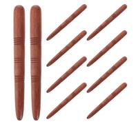 EXAOMBLE Lot de 10 Bâtons de Massage en Bois Marron Ergonomiques pour Acupression et Shiatsu, Portable pour Détente Musculaire la Maison Voyage