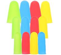 EXAOMBLE Lot de 12 Protège-Doigts en Silicone Anti-Dérapant Multicolore Réutilisables et Résistants à L'Usure Taille Compacte Protection Cuisine Jardinage et Travaux Manuels