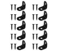 EXAOMBLE Lot de 18 Sets de Sets de Équerres Murales en Acier Inoxydable Noir, Support d'angle à 90 Degrés Robuste et Facile à Utiliser, Fixation pour Fenêtres et Écrans