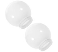 EXAOMBLE Lot de 2 Abat-jour Sphériques en Acrylique Lait Opaque, Diamètre 150 Mm, Filetage 8 Cm, Couvercle de Lampe D’extérieur pour Lampadaire, Abat-jour de Rechange pour Luminaire
