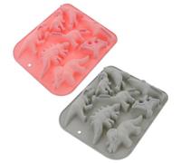 EXAOMBLE Lot de 2 Moules en Silicone Dinosaure Flexibles pour Chocolat et Bonbons, Design Multi-usage pour Pâtisserie et Fêtes D'anniversaire