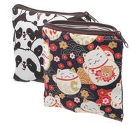 EXAOMBLE Lot de 2 Pochettes Imperméables pour Serviettes Hygiéniques en Polyester, Design Mignon et Portable, pour L'école Voyage des Adolescentes
