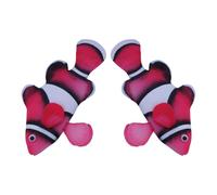 EXAOMBLE Lot de 2 Poissons-Clowns Flottants en Silicone Rouge Décorations Réalistes pour Aquarium D’Eau Douce et Salée Ornement sous-Marin Flottant Solide pour Décoration Aquatique