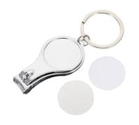 EXAOMBLE Lot de 2 porte-clés multi-usage en métal avec adhésif, coupe-ongles intégré, pour décoration de sac et usage DIY