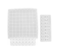 EXAOMBLE Lot de 2 Set de Set de Moules en Silicone pour Moulage Résine Époxy, Moule à Pièces D'échecs et Échiquier, Facile à Utiliser et Nettoyer, pour Bricolage Créatif DIY