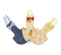 EXAOMBLE Lot de 3 Couches pour Perroquets en Tissu Réutilisables et Imperméables avec Motif Banane et Nœud, Protection Anti-Fuite en Style Gilet pour Cockatiel et Perruche en Voyage