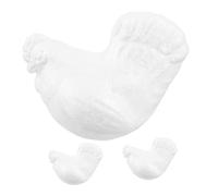 EXAOMBLE Lot De 3 Figurines De Poulet En Mousse Décoration D'Intérieur Modèle De Ferme Coq Mini Figurines Blanches