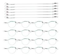 EXAOMBLE Lot de 30 Bas de Ligne en Fil d'acier avec Émerillons à Agrafe, Structure Anti-Morsure, pour Pêche en Eau Douce et Eau Salée, Accessoires Polyvalents pour Leurres et Hameçons