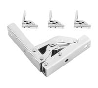 EXAOMBLE Lot de 4 Charnières Invisibles Pliantes en Acier Laminé à Froid Argenté, Support Robuste 90/180 Degrés pour Table et Meuble Tv, pour Bricolage