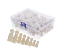 EXAOMBLE Lot de 50 Marionnettes À Main en Kaki Jouets Poupées Vierges Inachevées Petites Figurines Peinture Pinces À Linge