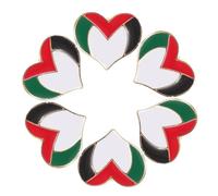 EXAOMBLE Lot de 6 Épingles Cœur en Alliage Drapeau de Palestine, Légères et Faciles à Porter, Accessoires pour Vestes et Sorties Décontractées