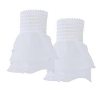 EXAOMBLE Manchettes Décoratives Accessoires Élégants en Tissu Blanc Confortables et Ajustables pour Femmes et Adolescentes pour Robe de Mariage et Séance Photo