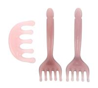 EXAOMBLE Masseurs de Cuir Chevelu en Résine Acrylique Lot de 3 à Cinq Griffes Peigne Gua Sha Relaxant avec Lisse Arrondi et Absorption D'huile pour Détente