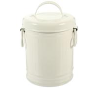 EXAOMBLE Mini Poubelle de Bureau en Fer avec Couvercle Seau de Stockage Compact Blanc Organiseur Porte-Stylo Multifonction pour Rangement D’Articles Divers sur Bureau Poubelle de