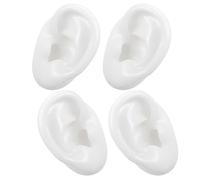 EXAOMBLE Modèle D'entraînement Piercing en Silicone Blanc, Paire de 2 Oreilles Réalistes pour Pratique Professionnelle Finition Soignée en Institution