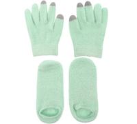 EXAOMBLE Moufles Hydratants Tactiles en Maille Douce Gel Nourrissant et Spandex, Lot de 2 Set de Set de Paires Vertes, pour Protéger et Adoucir Mains en Hiver