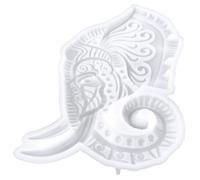 EXAOMBLE Moule en Silicone Blanc Flexible et Facile à Démouler de Tête D'éléphant pour Résine Époxy, pour et Loisirs Créatifs