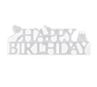 EXAOMBLE Moule Silicone pour Fête Joyeux Anniversaire, 1 Pièce, Souple et Solide, Adapté la Résine Époxy, Formes Originales pour Activités Manuelles