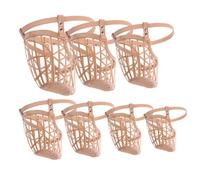 EXAOMBLE Muselière pour Chien Protège-Gueule pour Chien en Plastique Panier Anti-Morsure Anti-aboiement Anti-Ingestion Sangle PU Réglable Kaki Dressage