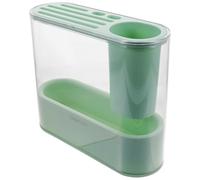 EXAOMBLE Organisateur D'ustensiles Cuisine Vert en Abs et Pp Plateau D'égouttage, Support à Couteaux Multifonction Cuisine, Gain de Place