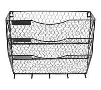 EXAOMBLE Organisateur Mural Métallique à Plusieurs Niveaux, Porte-Documents et Classeur Mural en Fil de Fer, Rangement Suspendu pour Bureau et Maison, Panier de Rangement Vertical