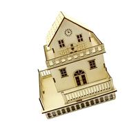 EXAOMBLE Ornement en Bois Khaki pour Bureau et Chambre, Petite Maison Mignonne en Bois, Décoration Stable et Adorable pour Amis et Familles