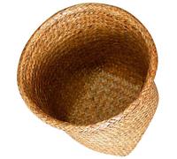EXAOMBLE Panier de Rangement Rond en Paille Tressée pour Maison et Jardin, Poubelle Décorative Grosse Taille Orange pour Plantes et Accessoires