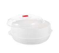 EXAOMBLE Panier Vapeur Cuiseur Vapeur pour Micro-ondes Rond en Plastique Blanc avec Couvercle Accessoire pour Cuisson Cuisine pour Riz et Buns